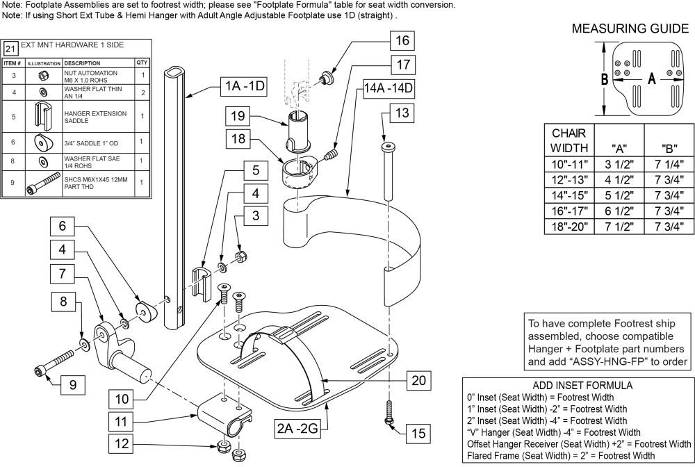 Adult Aluminum Angle-adj Footplate parts diagram