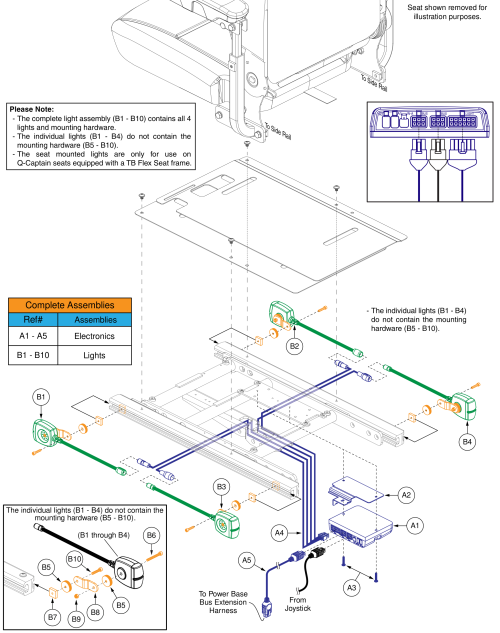 Ne+ Light Module (lm) And Seat Mounted Lights, Q-captains Seat parts diagram