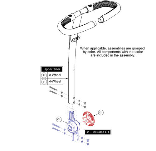 Tiller Assy. parts diagram