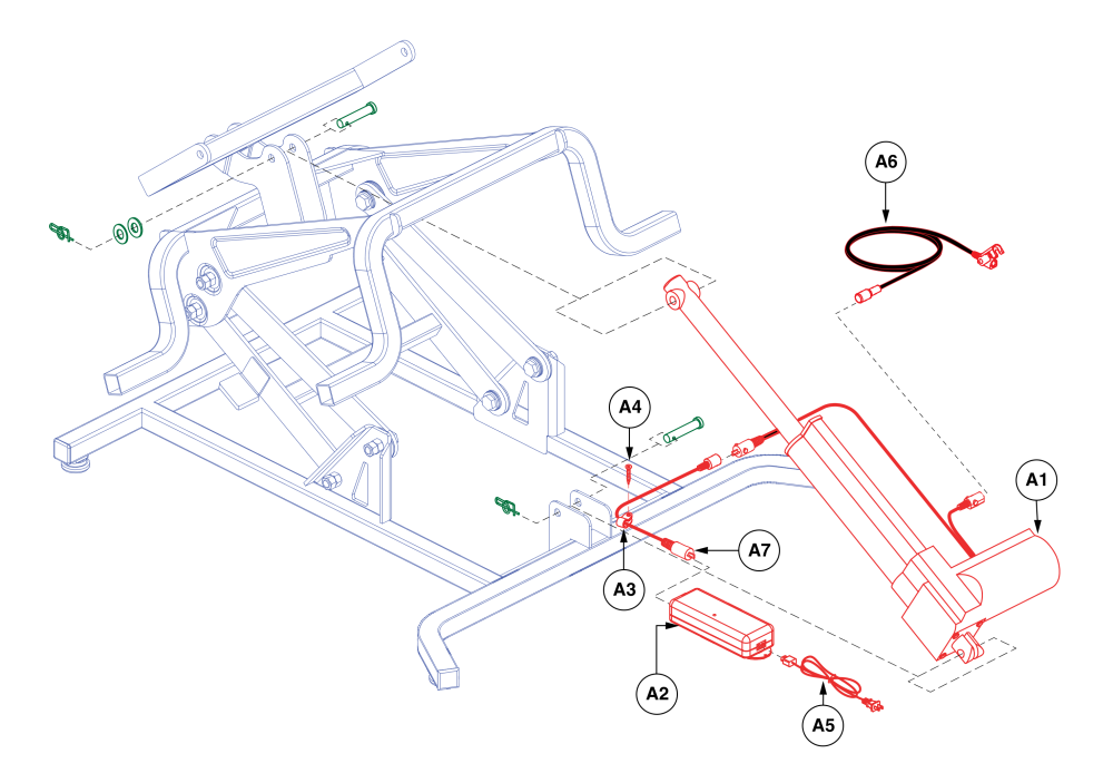 Lc200, As4001, Fc201 Single Motor Lift Chair parts diagram