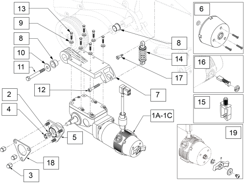 Motor And Motor Mount Prior To S/n Q7mp-083818 & Q7me-135860 parts diagram