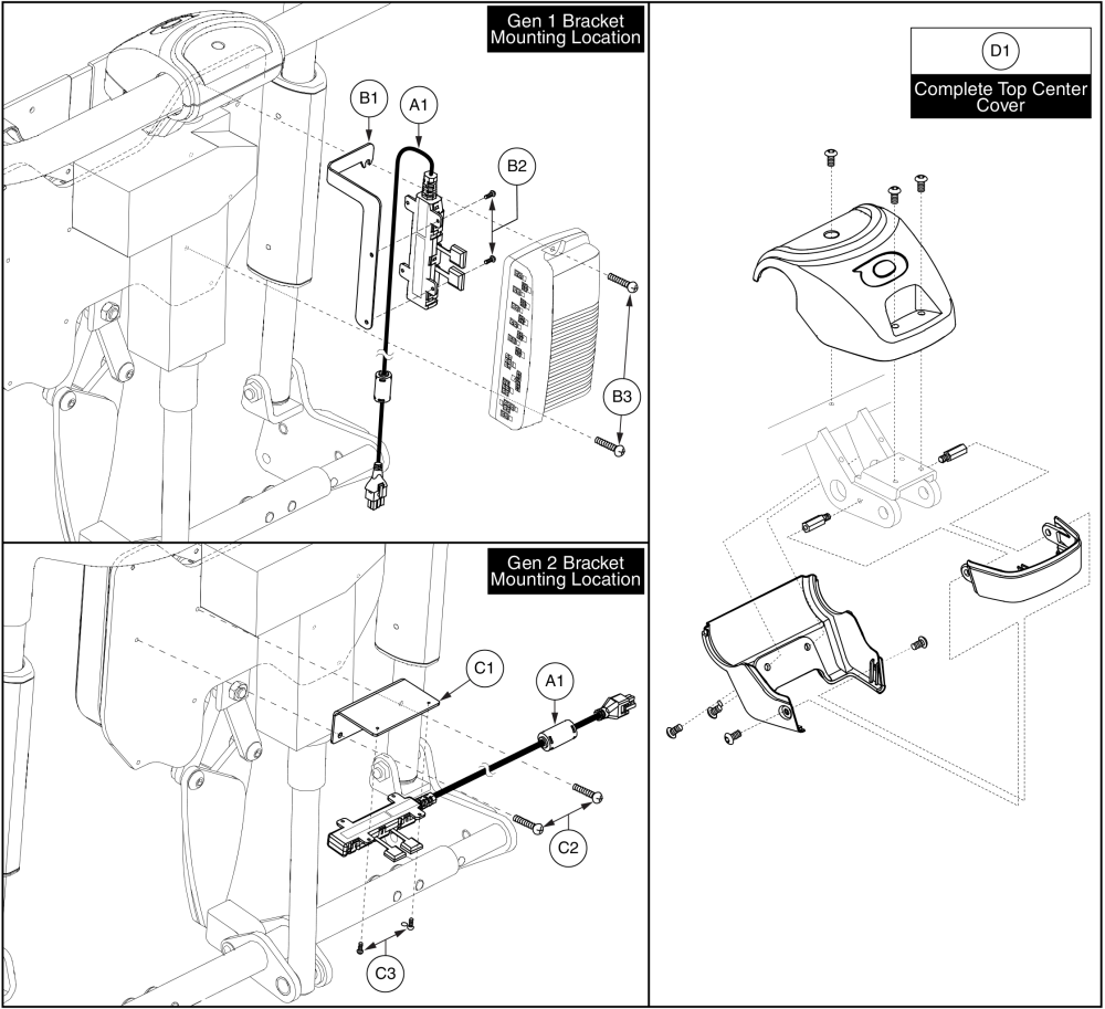 Multiplier & Top Cover Mounting, Tb2 Tilt And Recline parts diagram