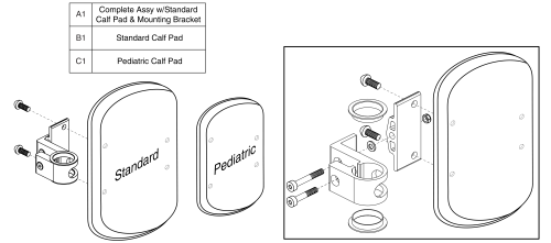 Style #12 Elr Calf Pad Assy's, Standard parts diagram