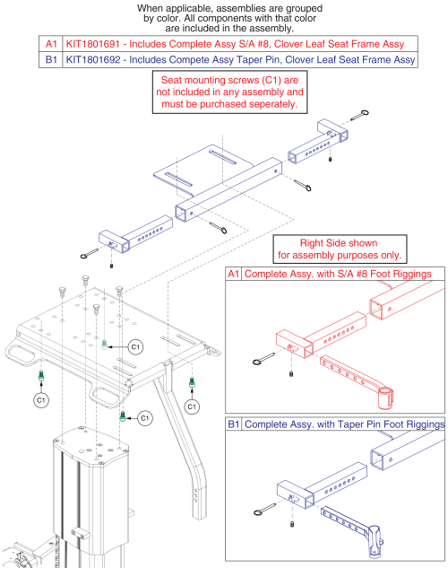 Elr Legrest Mounting Bracket Assembly parts diagram