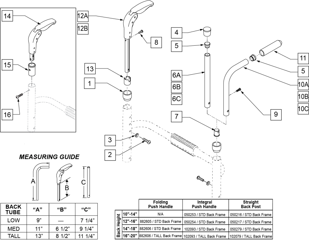 Backrest Handle Parts parts diagram