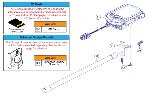 Q-logic 3 Enhanced Display & Gooseneck Mount parts diagram