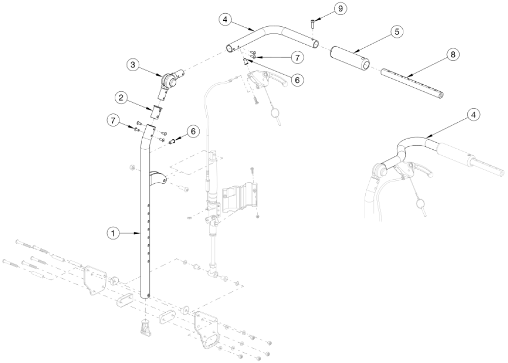 Flip Reclining Backrest - Growth parts diagram