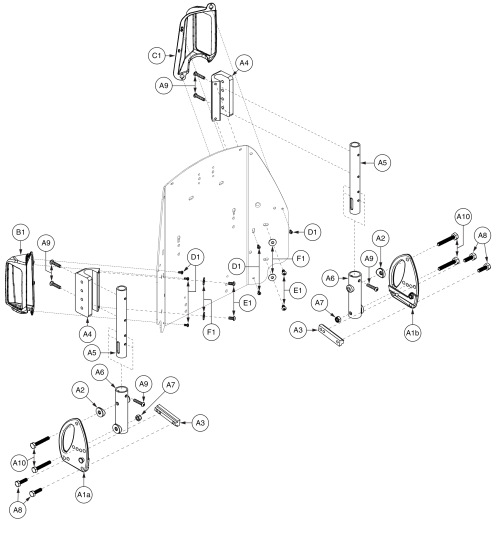 Back Canes, Tru-comfort V2 parts diagram