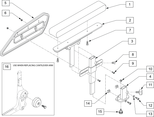 Single Post  Armrest Sedeo Lite parts diagram