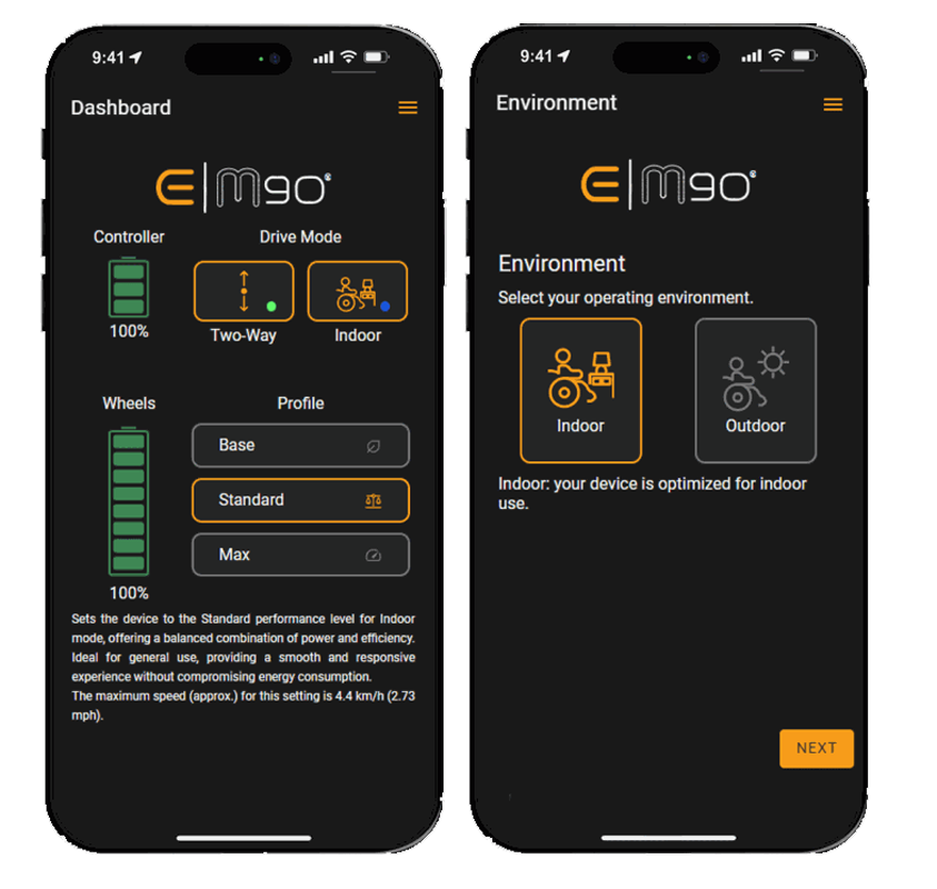 Mobil App Parameter Controls