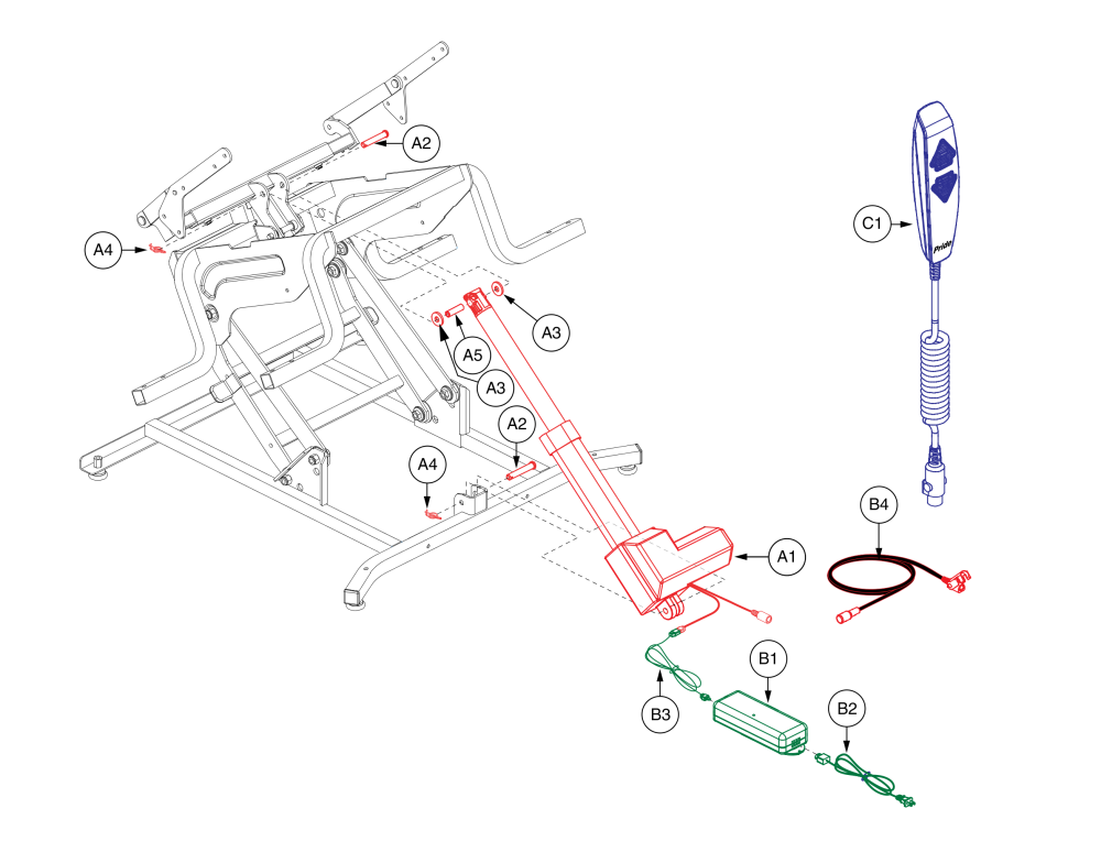 Lift Motor Assembly, Super Sagless parts diagram