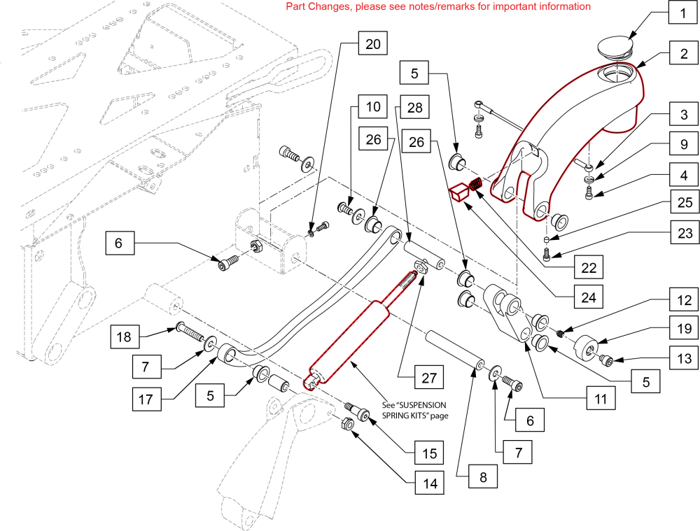 Rear Swing Arm parts diagram