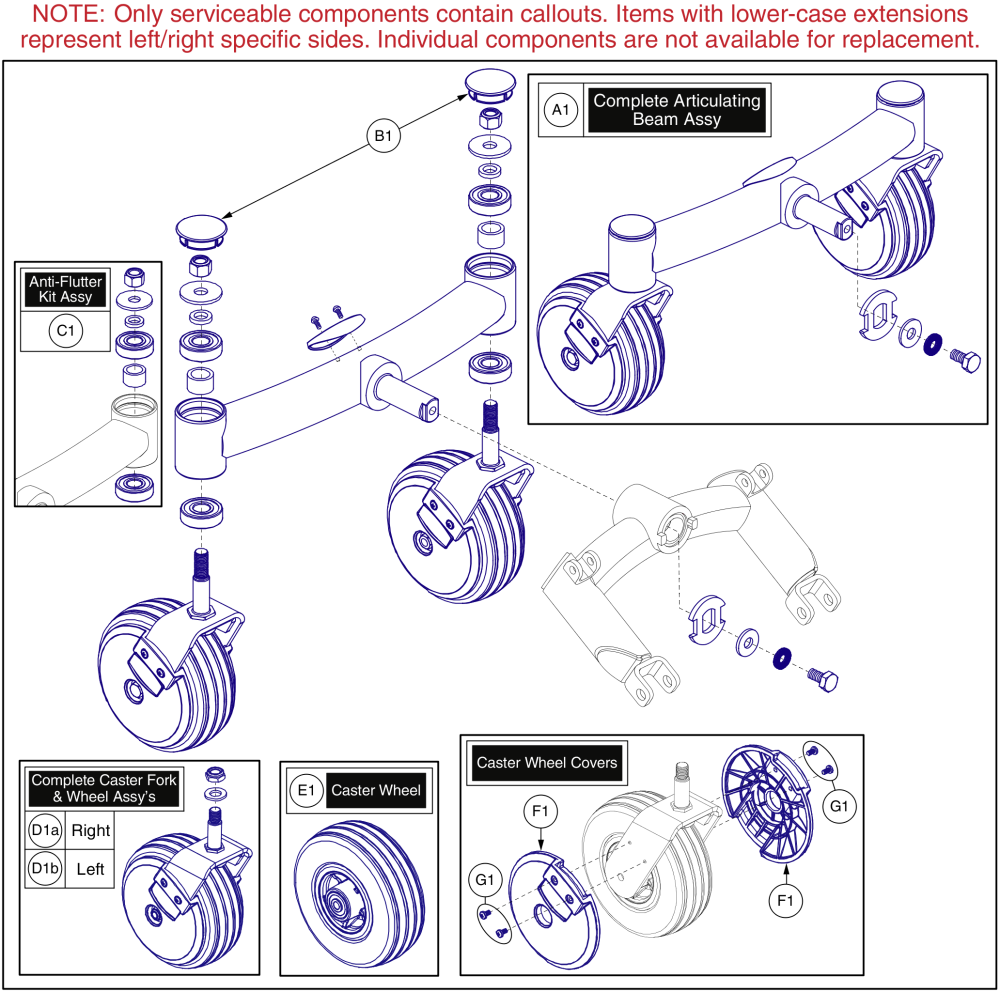 Articulating Beam, Edge Z / Edge Hd / Q6 Ultra parts diagram