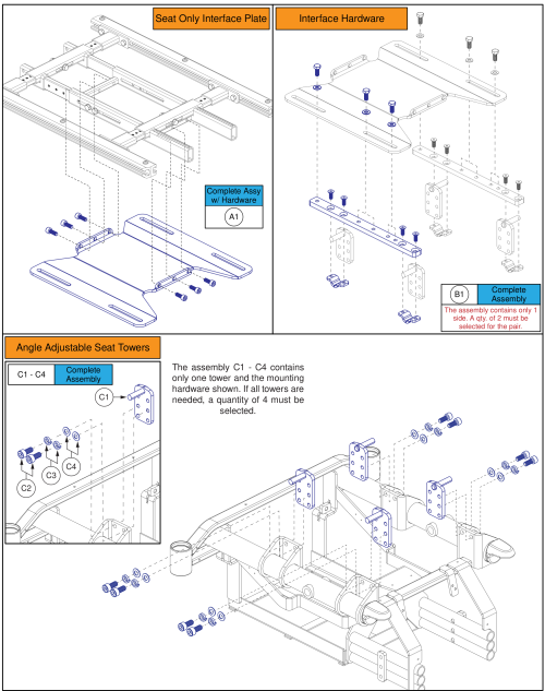 Tb3 Static Seat Interface, J/q 1450 parts diagram