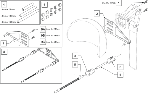 Link-it To Multi Pos Headrest Mount Fixed (1 Or 2 Switches) parts diagram