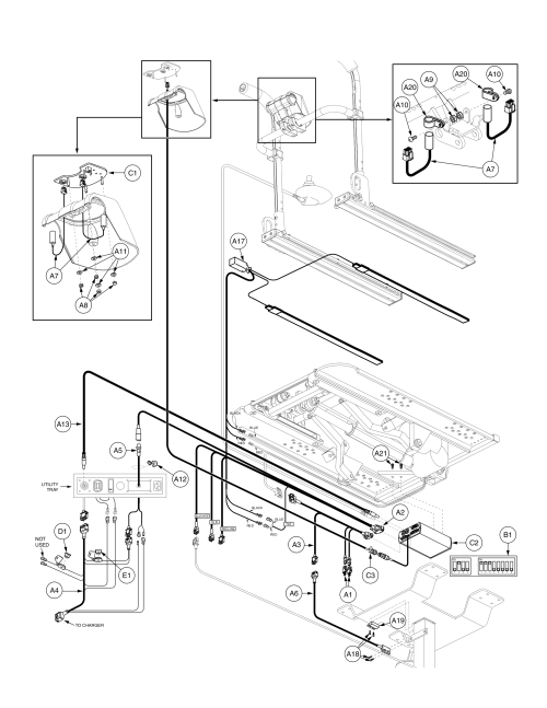 Tb1 Tilt, Switch-it Tilt & Elevate Thru Attendant Pod parts diagram