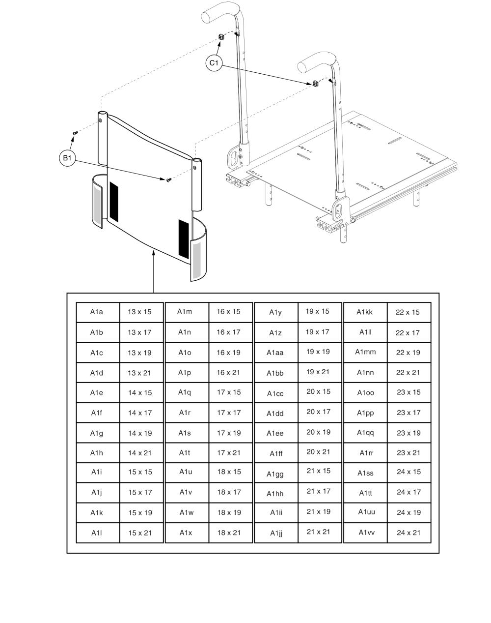 Synergy Seat Sling Back Assy's, 13