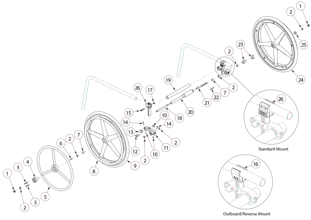 (discontinued) Clik One Arm Drive Blade Style parts diagram