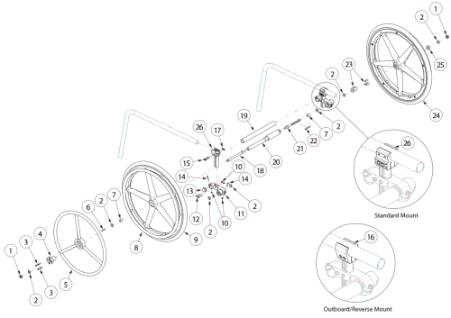 (discontinued) Clik One Arm Drive Blade Style parts diagram