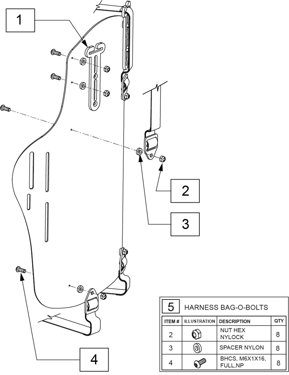 J3 Harness Attachment Hardware parts diagram