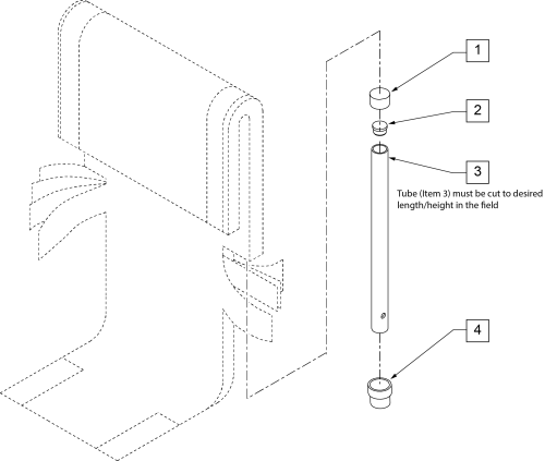 Non-folding Backrest parts diagram