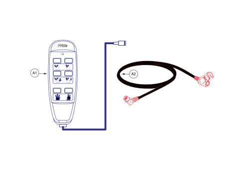 6-button Hand Control Assy & Extension Harness parts diagram