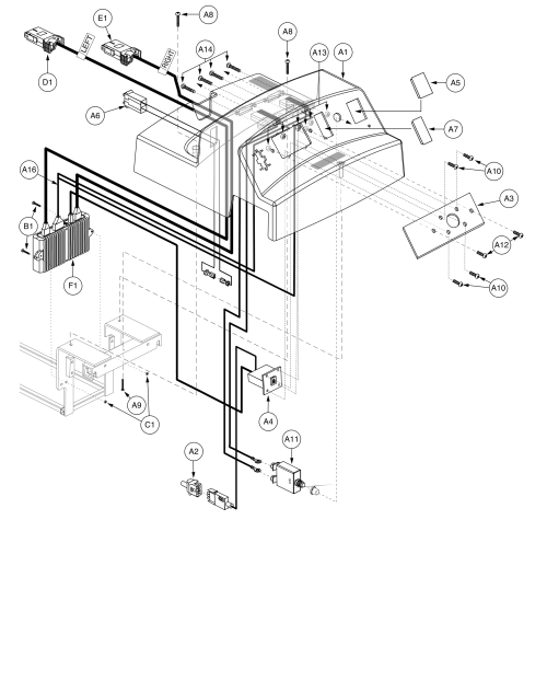 Dynamic, Off-board Charger, Electronics Assembly, Jazzy 1113 Ats parts diagram