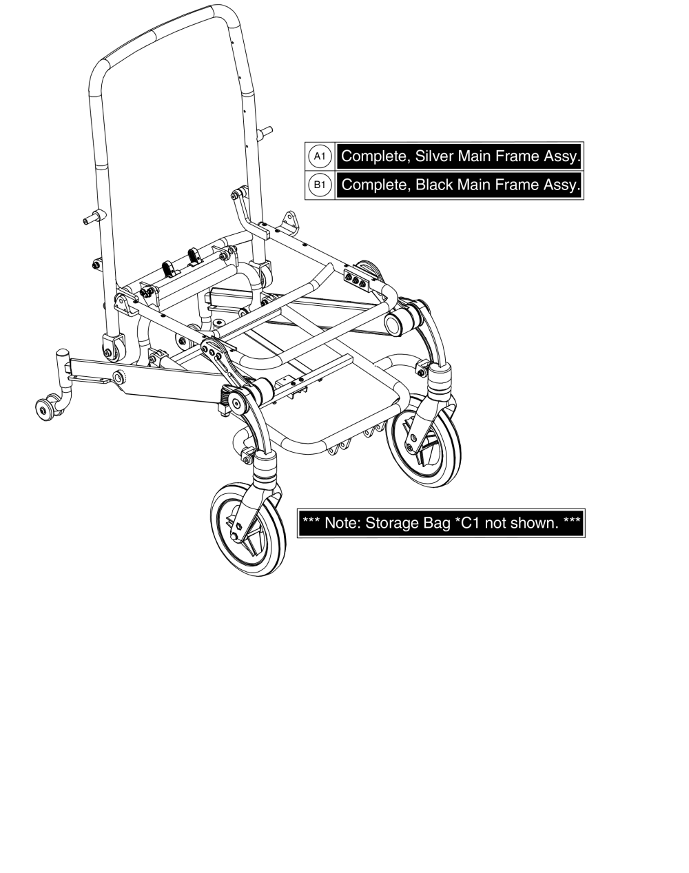 Main Frame Assy, Jazzy Passport / I-go+ parts diagram