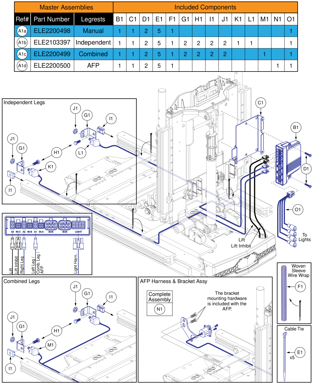 Ql3 Am3l, Tb3 Lift (4front Series) parts diagram