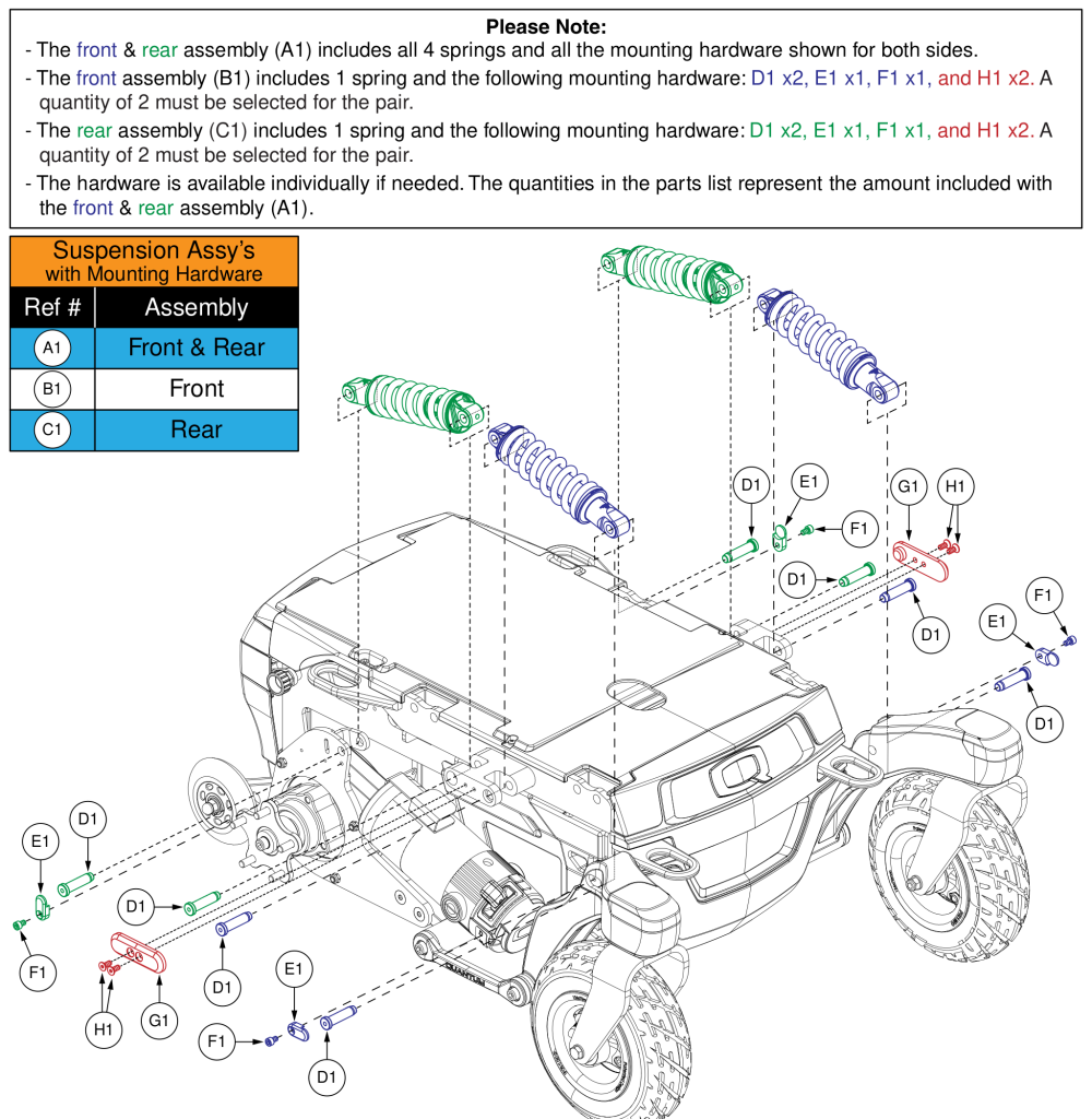 Suspension Assembly, R-trak parts diagram