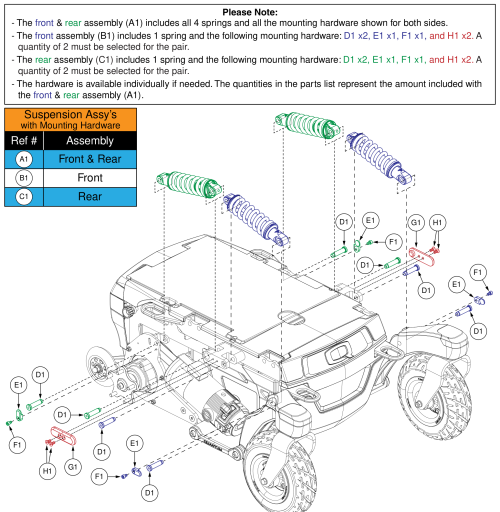 Suspension Assembly, R-trak parts diagram