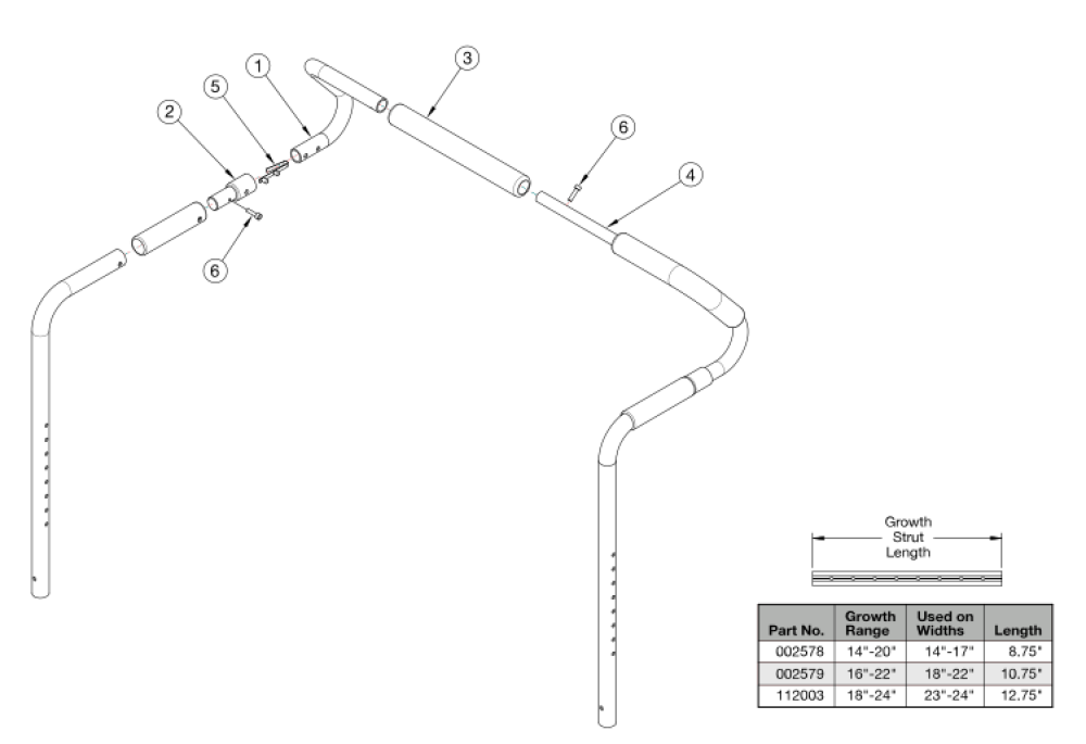 Focus Cr / Liberty Removable Stroller Handle parts diagram