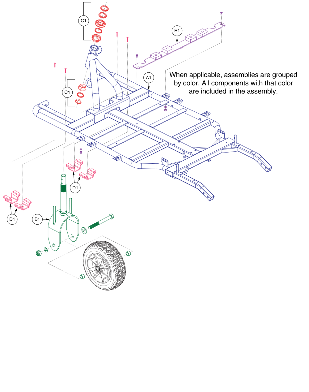 3-whl Main Frame parts diagram