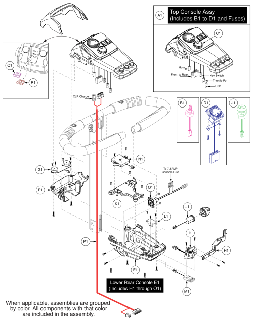 Console Assy parts diagram