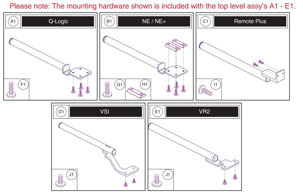 Fixed Joystick Mounts, Quantum Joysticks parts diagram