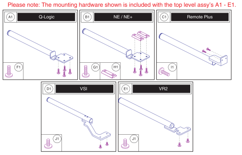 Fixed Joystick Mounts, Quantum Joysticks parts diagram