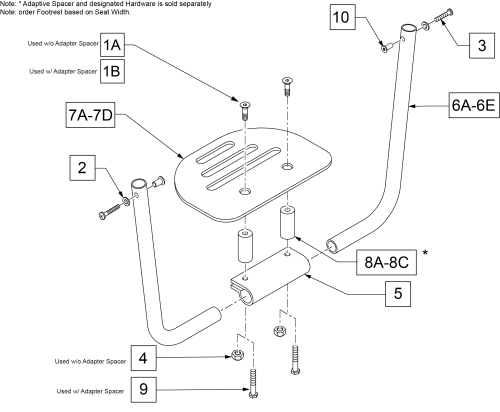 Platform Footrest Gpv parts diagram