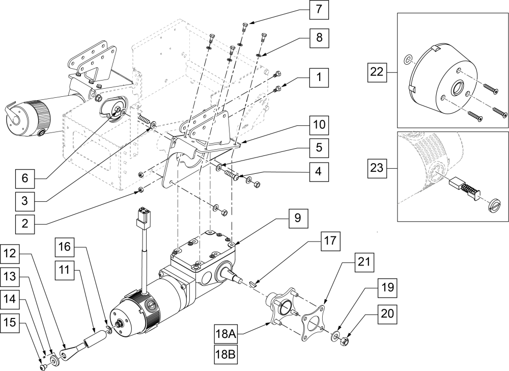 Motor Assembly P222 parts diagram