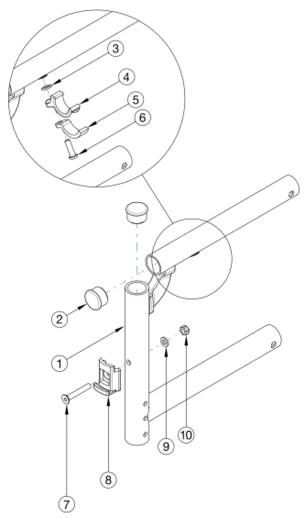 Catalyst 5ti Heavy Duty Swing Away Front Frame parts diagram