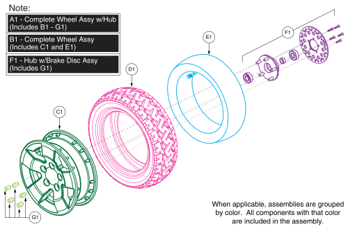 Front Wheel Assy, Pursuit Sport - Mv714 parts diagram