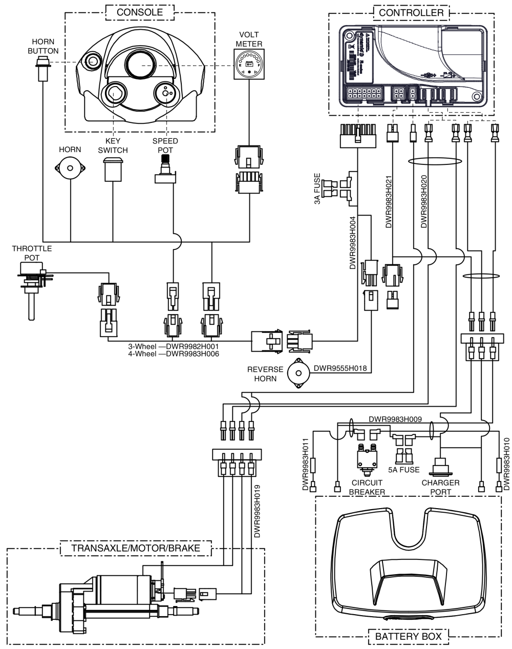 Electrical System Diagram,17amp, R-series, Gogo Elite Traveller, S40e/s44e parts diagram