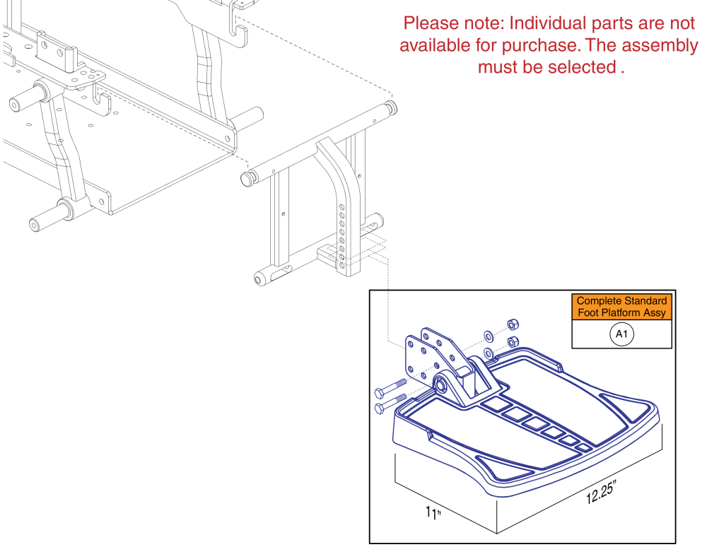 Foot Platform Assy - Small parts diagram