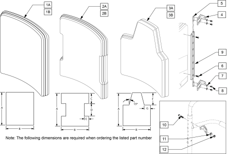 Art Spo Custom Curved Backrest parts diagram