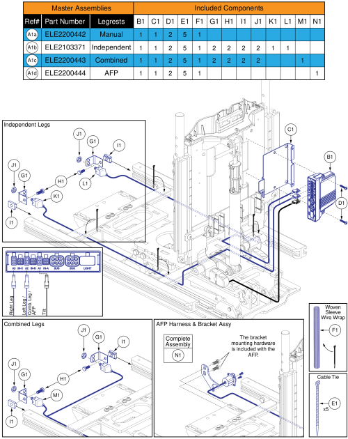 Ql3 Am3, Tb3 Tilt (edge Series, Stretto, 4front Series, R44 Rival, R-trak, Q4) parts diagram