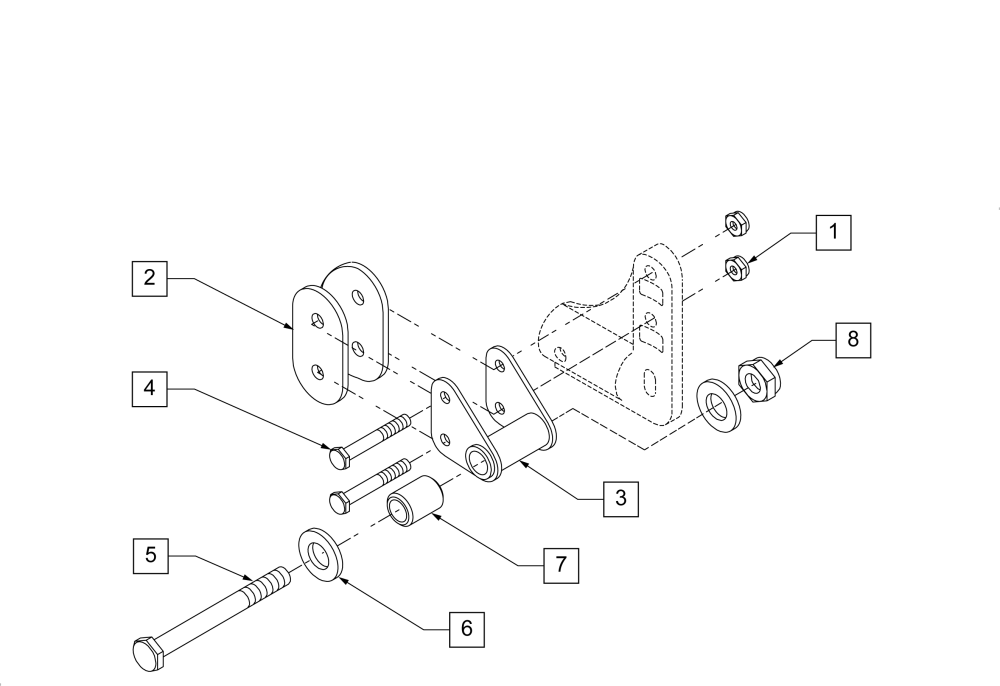 Threaded Offset Axle Bracket parts diagram