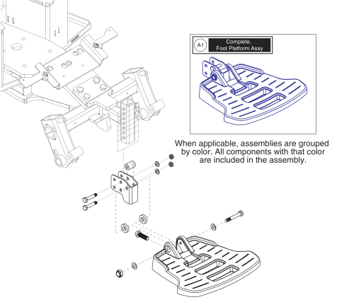 Foot Platform Assembly, Jazzy Select 6 2.0 parts diagram