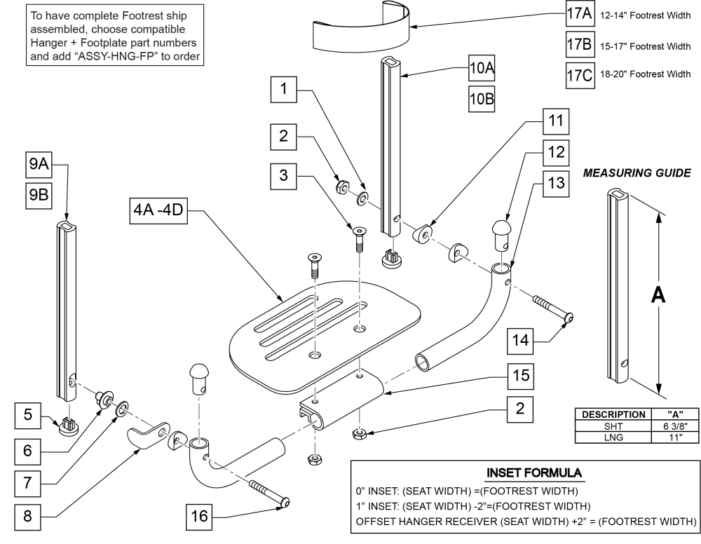 Platform Flip-up Footplate parts diagram