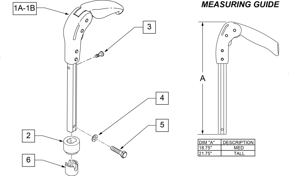Fold Down Push Handle Backrest parts diagram