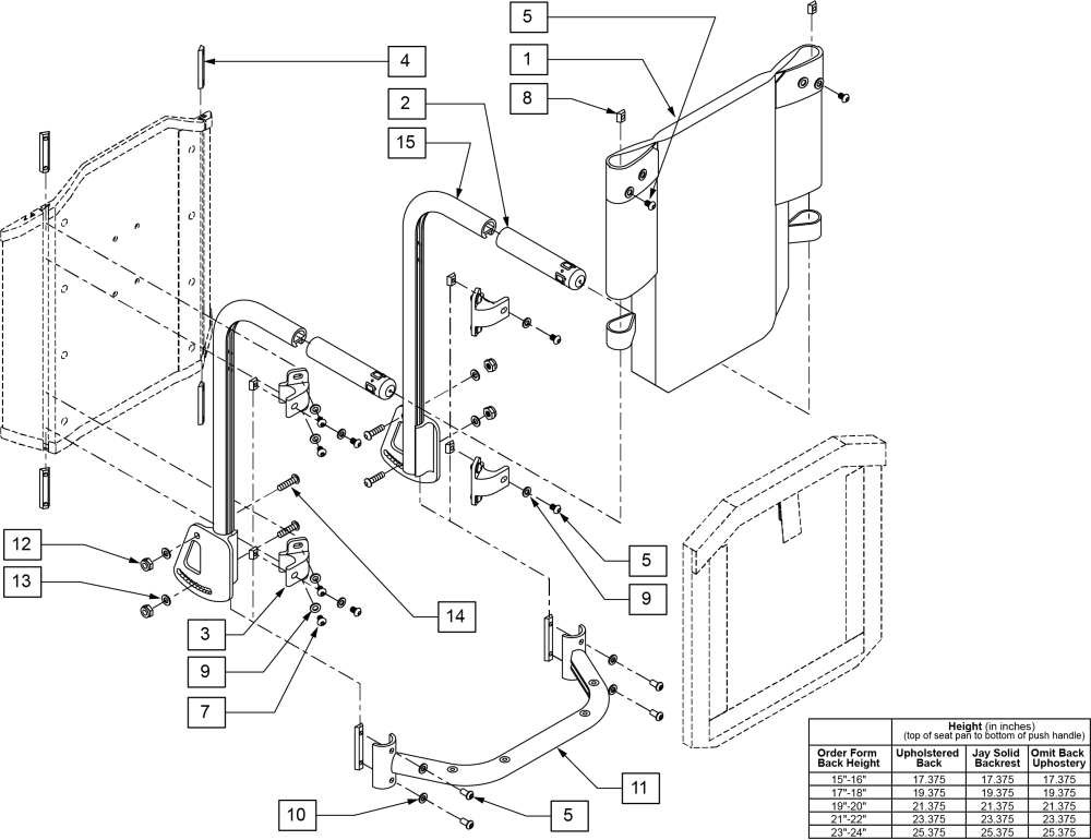 Adjustable Backrest parts diagram