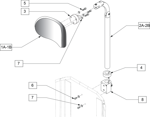 Headrest - Recline Back Assembly parts diagram